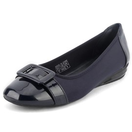Greatonu Women's Casual Classic Closed Square Toe Wedge Ballet Flats, navy