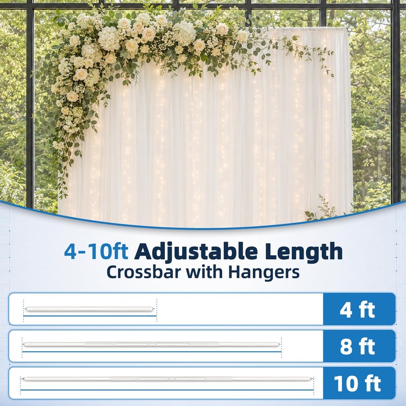 4ft-10ft Double Layer Adjustable Crossbar with Hangers