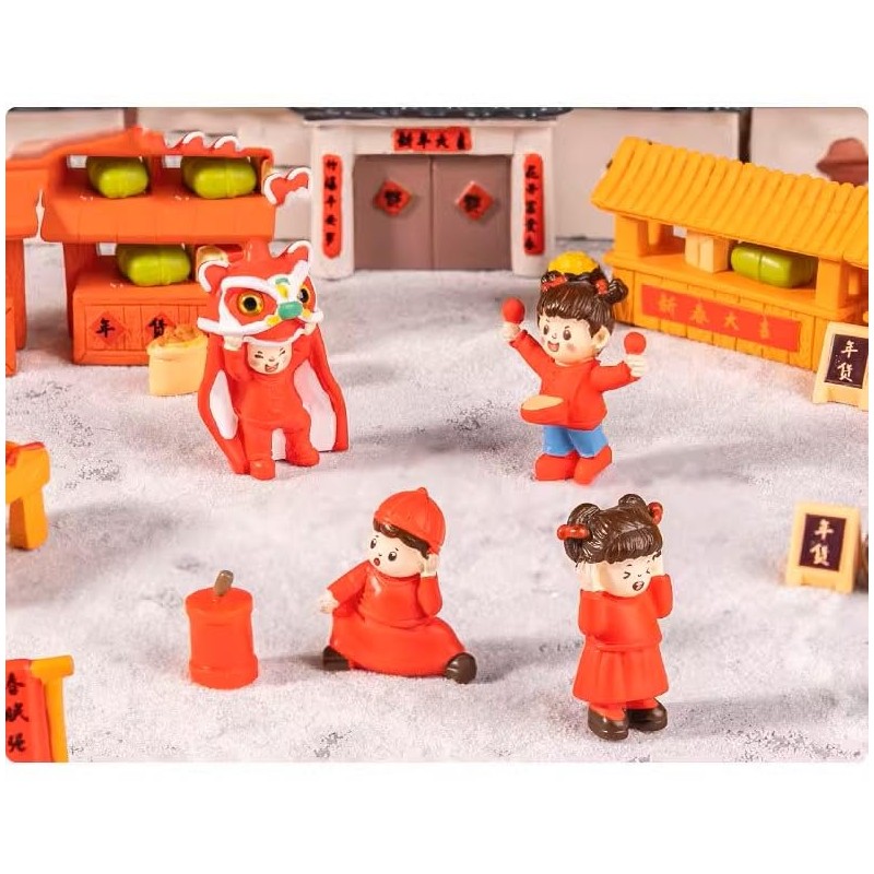 Pinenjoy 21Pcs Miniature Chinese New Year Figurines Mini Spring Festival
