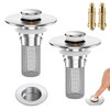 2PCS Bathroom Sink Stopper Strainer, Pop-Up Bathroom Sink Drain Strainer