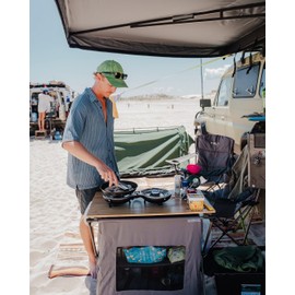 nomadiQ Dual Burner Propane Camping Stove | Foldable, Portable & Compact | 2 Independently Adjustable Burners | Outdoor Cooking | Tailgating, RV, Travel, Backpacking, Boats | Mini, Portable, Gas Stove