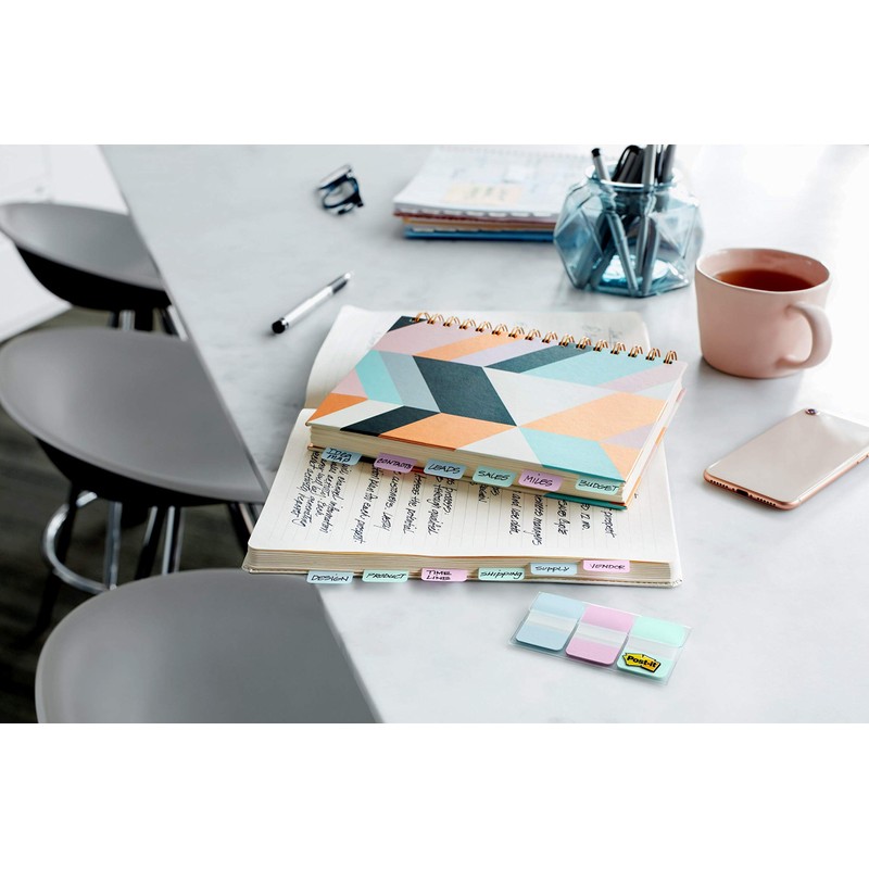 Post-it Durable Tabs, 1 in Wide, Assorted Pastel Colors (686-GRDNT),