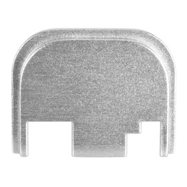 NDZ Performance Gen 1-4 Rear Slide Cover Plate for Glock, 9mm .40 .357 .45 with Black Laser Engraved Popular Images in Silver Aluminum - Smiley Standard Outline