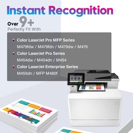 ONLYU Compatible Toner Cartridge Replacement for HP 414X 414A for Color Laserjet Pro MFP M479fdw M479fdn M479dw Pro M454dw M454dn M455dn MFP M480f M479 M454 W2020X W2020A Printer Ink (BCMY, 4-Pack)