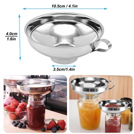 UDQYQ Jam Funnel for Kitchen Use,Wide Mouth Canning Funnel Easy Fill,Large Canning Funnels for Filling Bottles,Stainless Steel Food Funnel