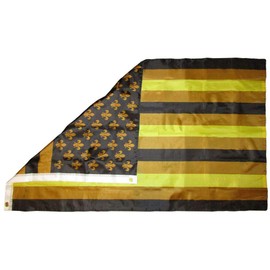 Trade Winds 3x5 USA Mardi Gras Black & Gold Saints Fleur De Lis 3'x5' Premium Poly Flag Fade Resistant Premium