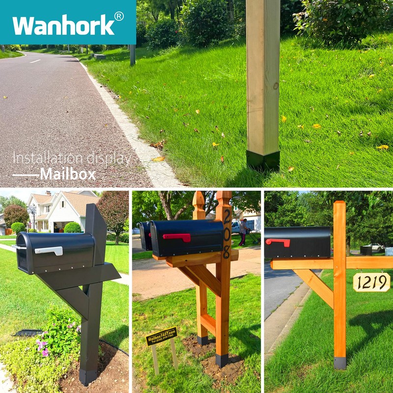 Wanhork 304 Stainless Steel Adjustable Post Protector (Range 3.3-6in), Protect
