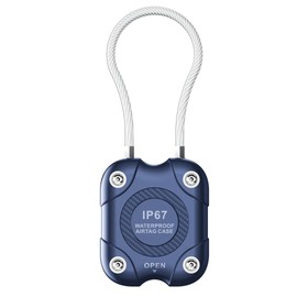 AirTag Holder Waterproof,AirTag Waterproof Case with Wire Cable for Luggage,Keys,Backpack and More. (Blue)