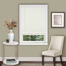 Amanecer Collection Cordless Vinyl 1-Inch Light Filtering Mini Blind- Alabaster - 33" x 64" (Actual Measurement 32.5q
