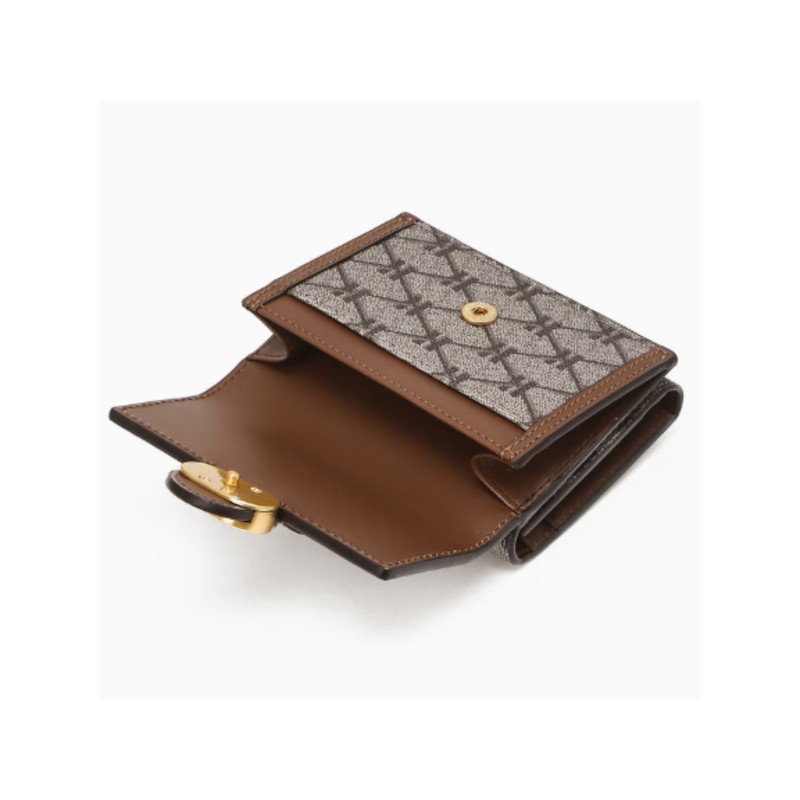 Hazzys (광주신세계)25SS브라운 이니셜패턴 가죽 반지갑 HIWA5E870W1 (Gwangju Shinsegae) 25SS Brown