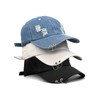 Nanwansu Unisex Ripped Distressed Denim Ring Baseball Cap Hip Hop