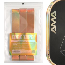 AMA SPORT Pickleball Paddle Edge Guard Tape 3 Pack Laser Protection Tapes 23mm Width Pickleball Edge Guard Tape Perfectly Fit Curved Without Wrinkling (Gold)