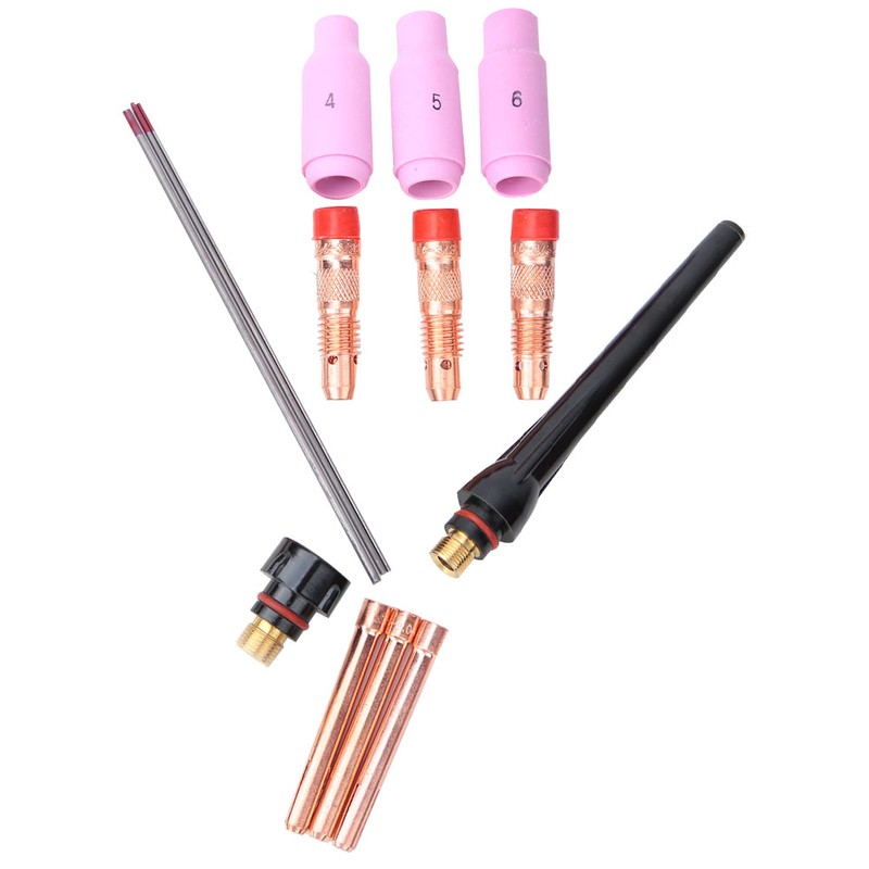 14pcs TIG Welding Kit AK2 Collet Cup Cap Tungsten 040in~3/32in