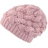 Lilax Cable Knit Slouchy Chunky - Gorro de invierno, Rosado,