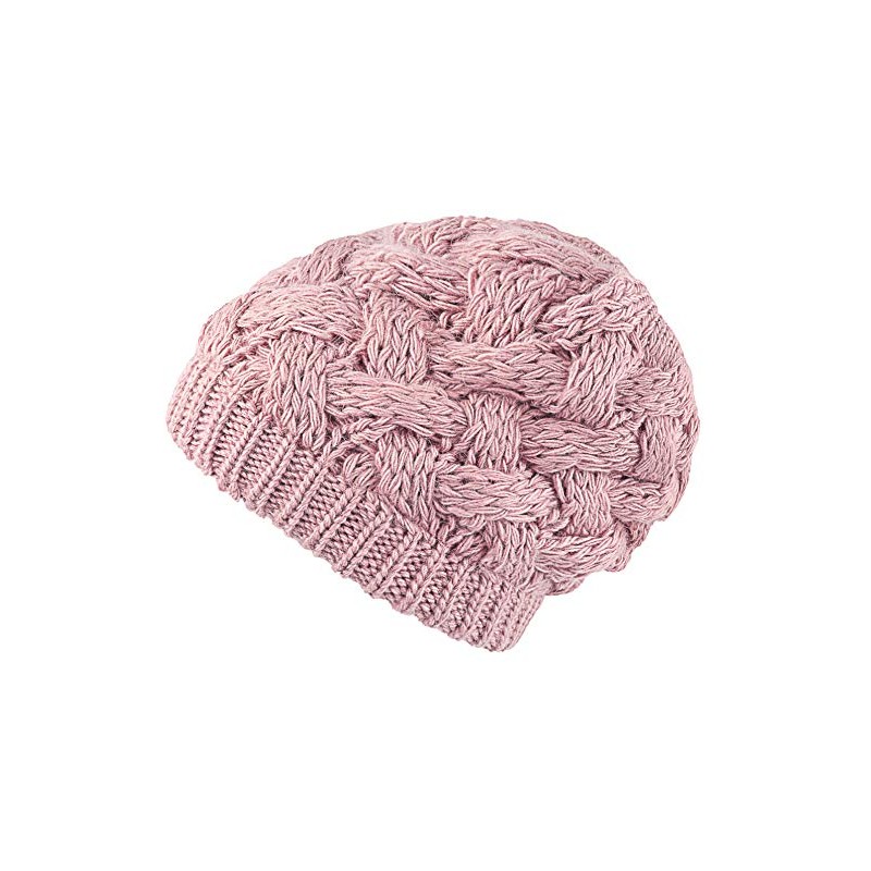 Lilax Cable Knit Slouchy Chunky - Gorro de invierno, Rosado,