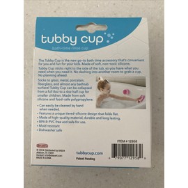 Tubby Cup for Bath Time Suction Cup Base Collapsible 8oz BPA PVC Free Rinse Cup