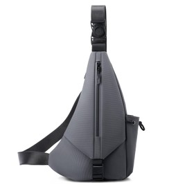 Tealots Sling Bag for Man Small Crossbody Backpack Waterproof Chest Bags Travel Hiking Daypack With Water Bottle Holder (grey)