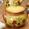 Made In Portugal Pottery Garlic Pot Strawberry Pattern Hand Painted