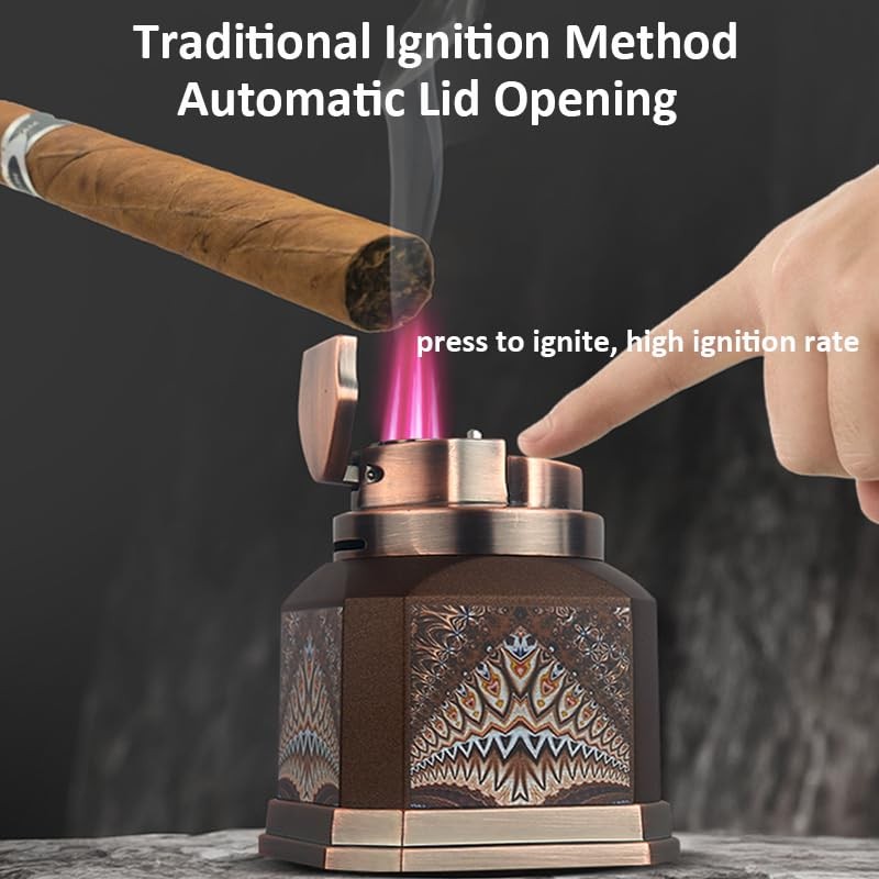 Lighters Cigar Lighter 4 Torch Jet Flame, Desktop Quad Flame