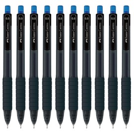 Faber-Castell 27111022 Fast Gel Z 0.5mm Blue Gel Ink Ballpoint Pens, Set of 10