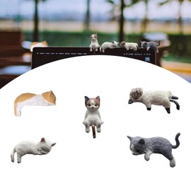 HOMARTIQ Cute Cat Car Monitors &Desk Figurines – Adorable Decorations for Computer Monitors, Car Screens, Desks, and More – to Enhance Happiness and Style (Mini Cat)