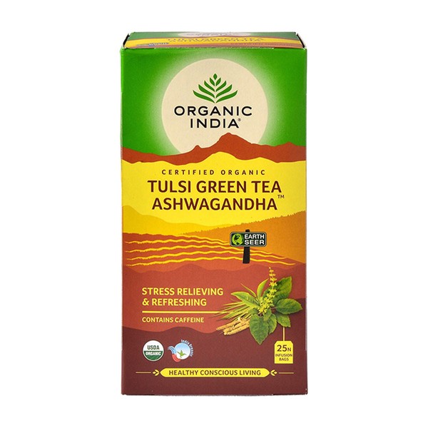 Organic India Tulsi Green Tea Ashwagandha - 25 infusion bags