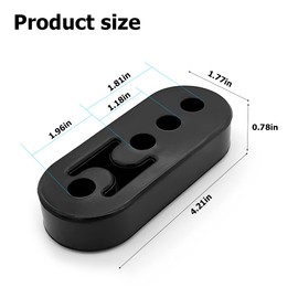 Exhaust Rubber Hanger, 2PCS Insulator Bushing Mount with 4 Holes, Adjustable Muffler Shock Absorber Bracket, Automotive Accessories Universal for Most Cars