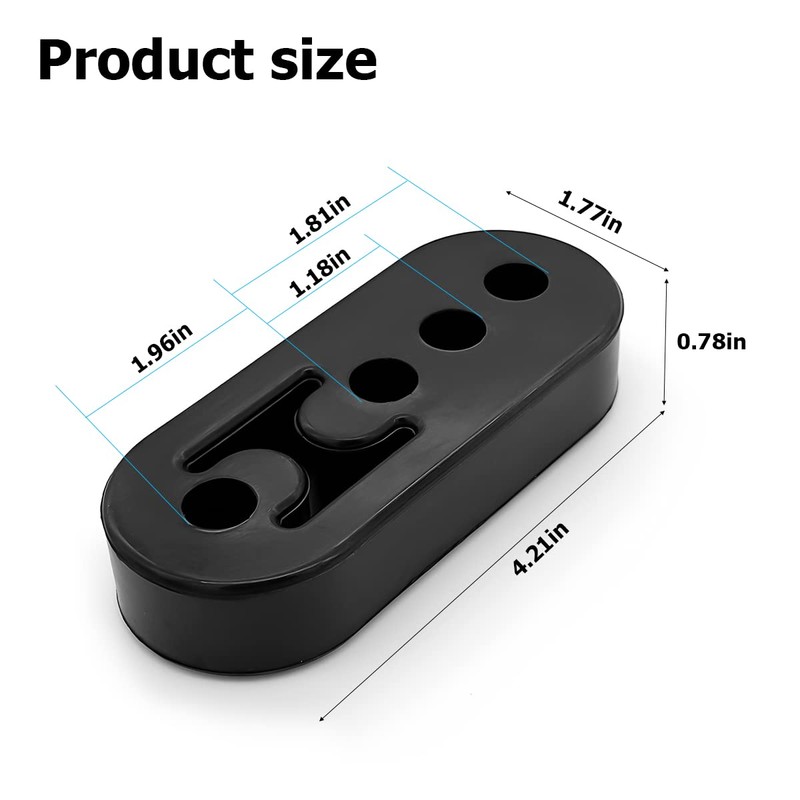 Exhaust Rubber Hanger, 2PCS Insulator Bushing Mount with 4 Holes,
