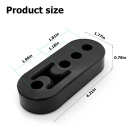 Exhaust Rubber Hanger, 2PCS Insulator Bushing Mount with 4 Holes, Adjustable Muffler Shock Absorber Bracket, Automotive Accessories Universal for Most Cars