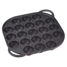 JapanBargain 1795, Takoyaki Pan Cast Iron Takoyaki Maker Skillet Griddle Japanese Octopus Meat Ball Mold Maker, 21 Molds