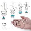 MUWINC Screw Hooks - Pack of 60 Nickel-Plated Screw-In Hooks