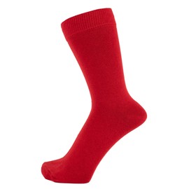 ZAKIRA Finest Combed Cotton Dress Socks in Plain Colours for Men, Women, 4-6 (UK), Red