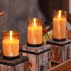 Homemory Amber Glass Flameless Candles, Battery Operated LED Pillar Candles