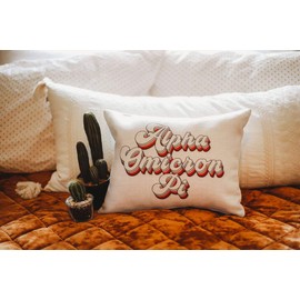 Alpha Omicron Pi Sorority Retro Throw Pillow