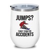 Snowboarding White Edition Wine Tumbler 12oz - Jumps - Ski