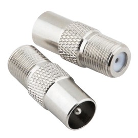 NEKAPLO TV Aerial Coaxial Cable Adapter - 2 Pcs F Socket Female to Coax Plug Male TV Aerial Connector Adaptor | F Connector to Coax Adapter | Coaxial Cable Connectors