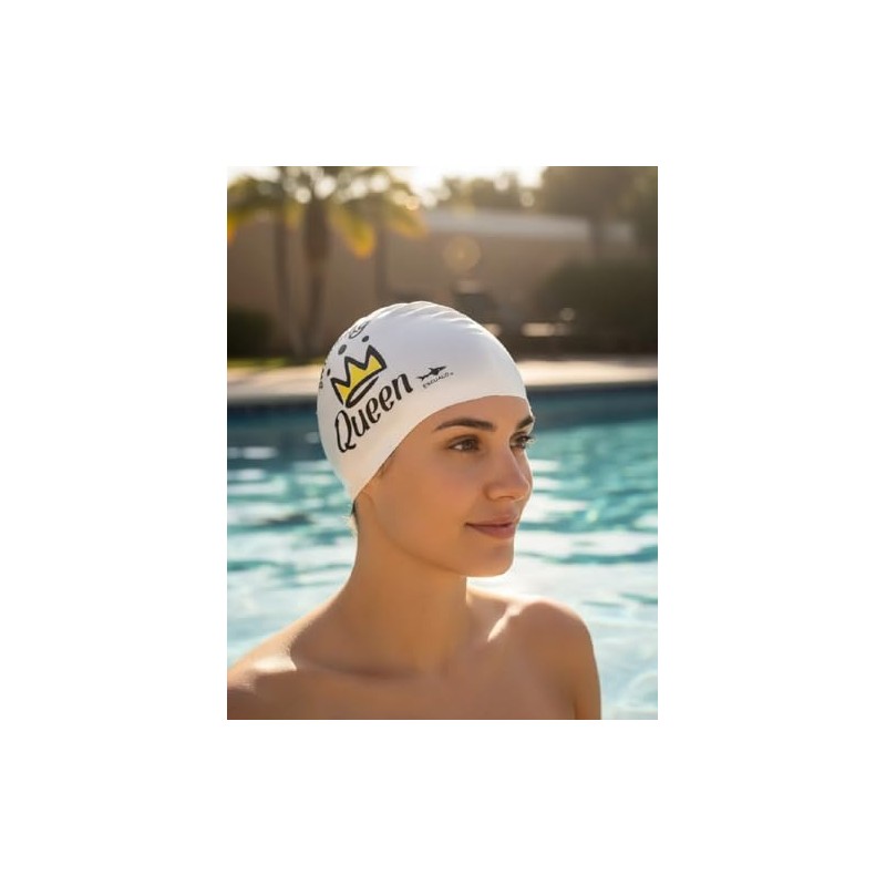 escualo Gorra para Natacion Mujer Adulto Modelo Queen (Silicon) Impermeable,
