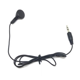 TFD Supplies Wholesale Bulk Single Ear Earbuds Headphones 50 Pack for Phone, Tablet, Laptop, and Computer - Black