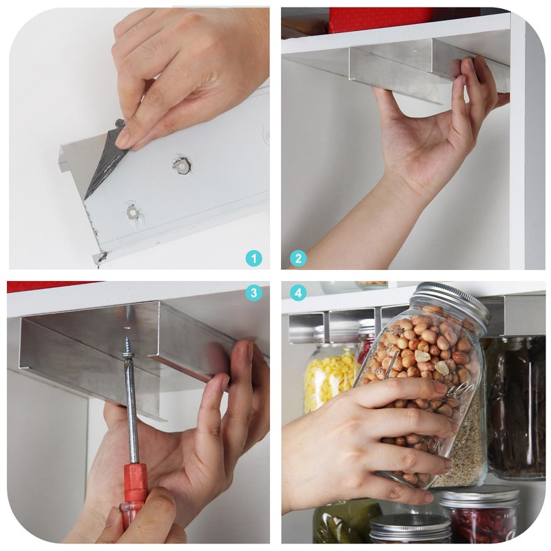 lopeztek Mason Jar Organizer, Canning Rack for 4 8 12