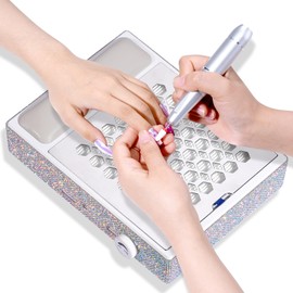 CHRISTINE SHELLY Rechargeable Nail Dust Collector Powerful 650PA 56W Nail Extractor Vacuum Suction Brushless Turbo Vent Fan Hand Pillow 30pcs Cotton Filter AB White Diamond