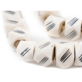 TheBeadChest Scratch Carved Kenya Bone Beads (Faceted)