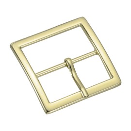 uxcell Metal Roller Buckle, 1.5 Inch Single Prong Belt Buckle Square Center Bar Buckles for Leather Craft Accessories Belt, Gold