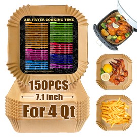 Air Fryer Liners 4QT for Chefman Air Fryer, 7.1 Inch 150Pcs Disposable Parchment Paper Liners for Instant Pot Vortex Plus 4QT Air Fryers