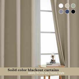 Aiyufeng Nika 100% Blackout Curtains 63 Inches Long - Thermal Insulated Noise Reducing Energy Efficiency Warm Small Window Curtain Panels for Kitchen Bedroom, 38 inches W x 63 inches L, Taupe, 1 Pair