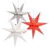 com-four® 3 x luminous star in 3D with LEDs, Christmas