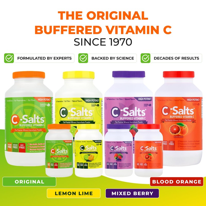 C-Salts Vitamin C Powder - 100% Pure Buffered Ascorbic Acid