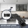 Kyuionty 2Pcs Keyed Hasp Locks 4 Inch Twist Knob Keyed