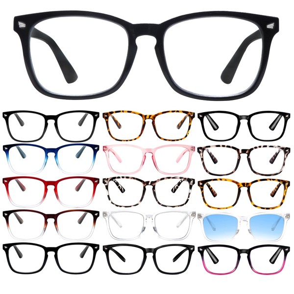 VIDEBLA 15 Pack Blue Light Blocking Reading Glasses for women