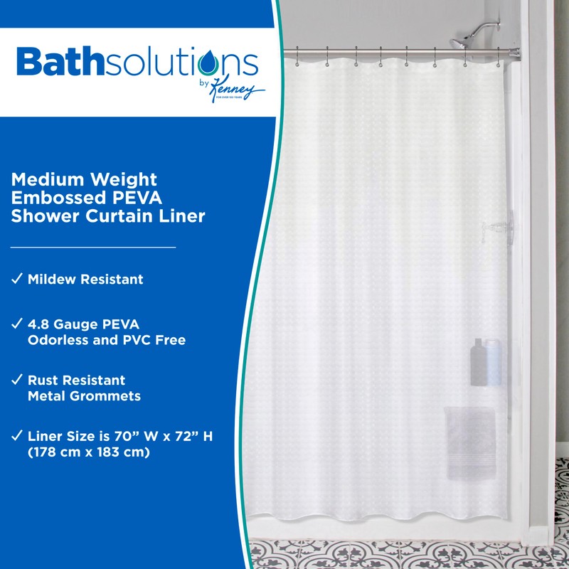 Kenney KN61151 Medium Weight 5 Gauge Embossed Waterproof PEVA Shower
