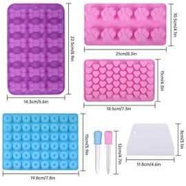 NCZCDZSW Backmatte Hundekekse 9 Stück Hundekekse Backform mit Schaber und 2 Tropfer Backmatten für Hundeleckerlies Silikon Hundeleckerli Backmatte für DIY Hundeleckerlies Kekse Schokolade Süßigkeiten